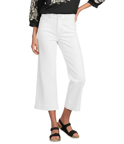 Code Bleu Stretch Denim High Rise Wide Leg Cropped Jeans
