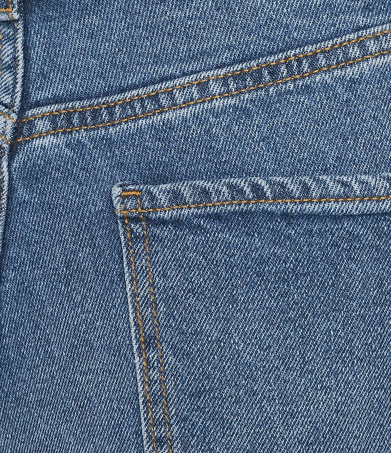 Code Bleu Stretch Denim High Rise Wide Leg Cropped Jeans