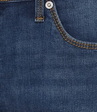 Code Bleu Stretch Denim Mid Rise Stacked Waistband Skimmer Capri Jeans