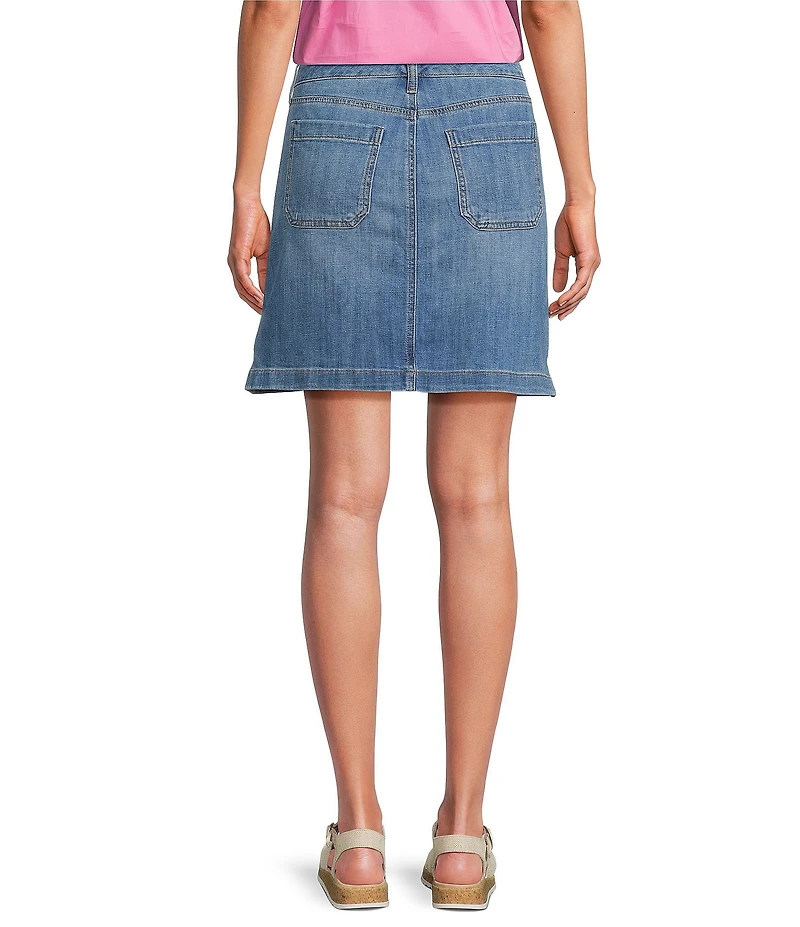 Code Bleu Stretch Denim Mid Rise Utility Skort
