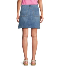 Code Bleu Stretch Denim Mid Rise Utility Skort