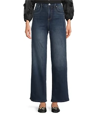 Code Bleu Stretch Denim Wide Leg Ankle Length Jeans