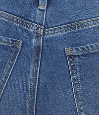 Code Bleu Stretch Two Tone High Rise Wide Leg Cropped Jeans