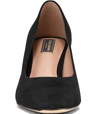 Cole Haan Blanche Suede Snip Toe Covered Block Heel Pumps