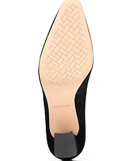 Cole Haan Blanche Suede Snip Toe Covered Block Heel Pumps