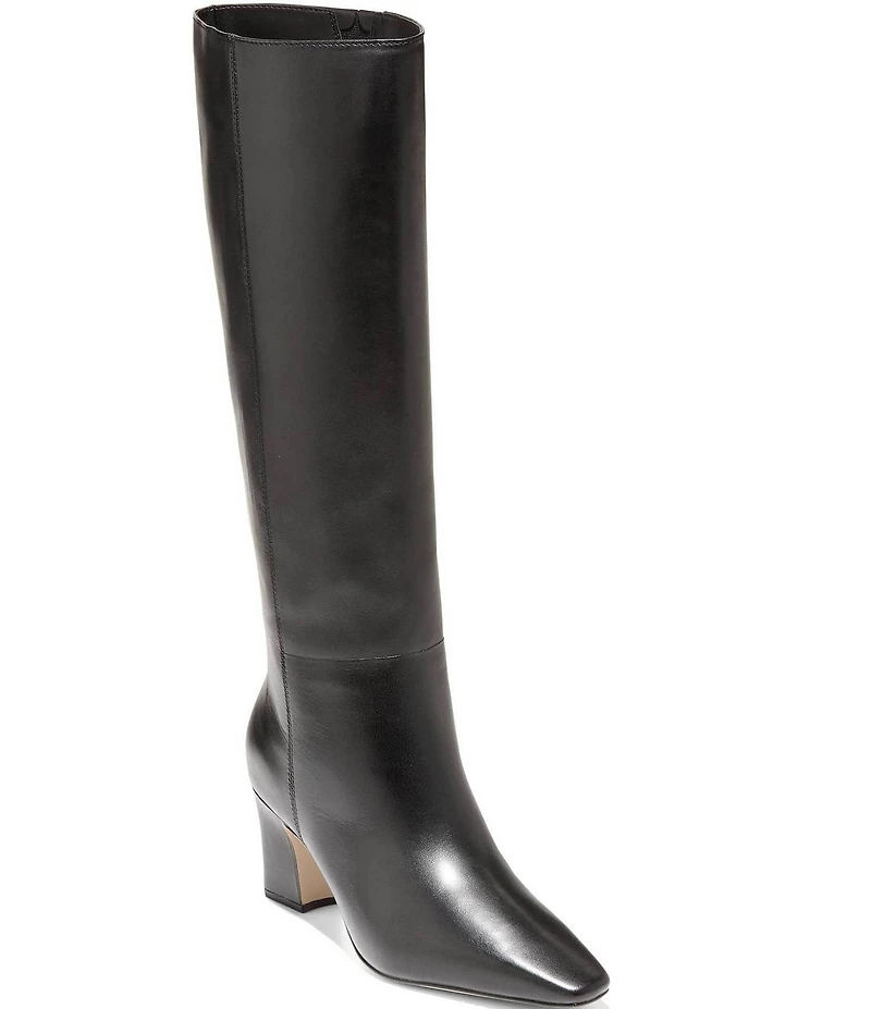 Cole Haan Blanche Tall Leather Block Heel Boots