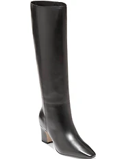 Cole Haan Blanche Tall Leather Block Heel Boots