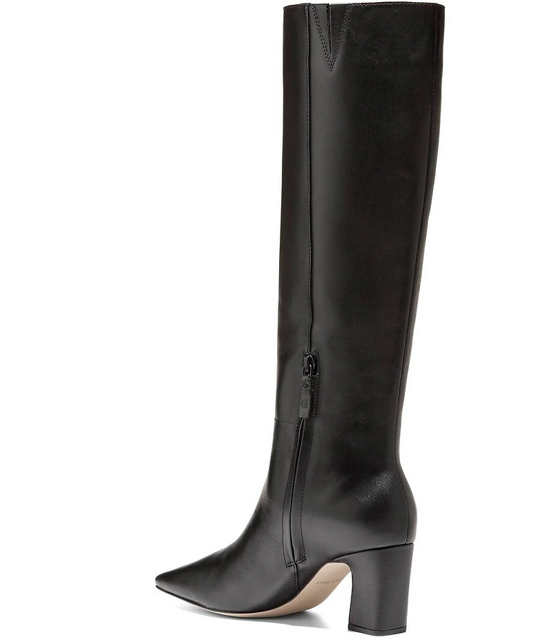 Cole Haan Blanche Tall Leather Block Heel Boots
