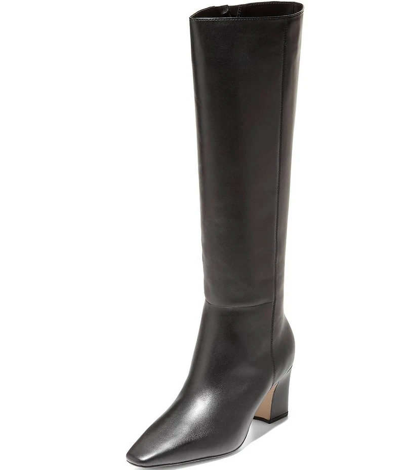 Cole Haan Blanche Tall Leather Block Heel Boots