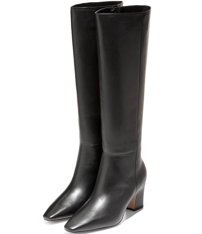 Cole Haan Blanche Tall Leather Block Heel Boots