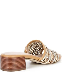 Cole Haan Calli Single Band Woven Leather Block Heel Sandals