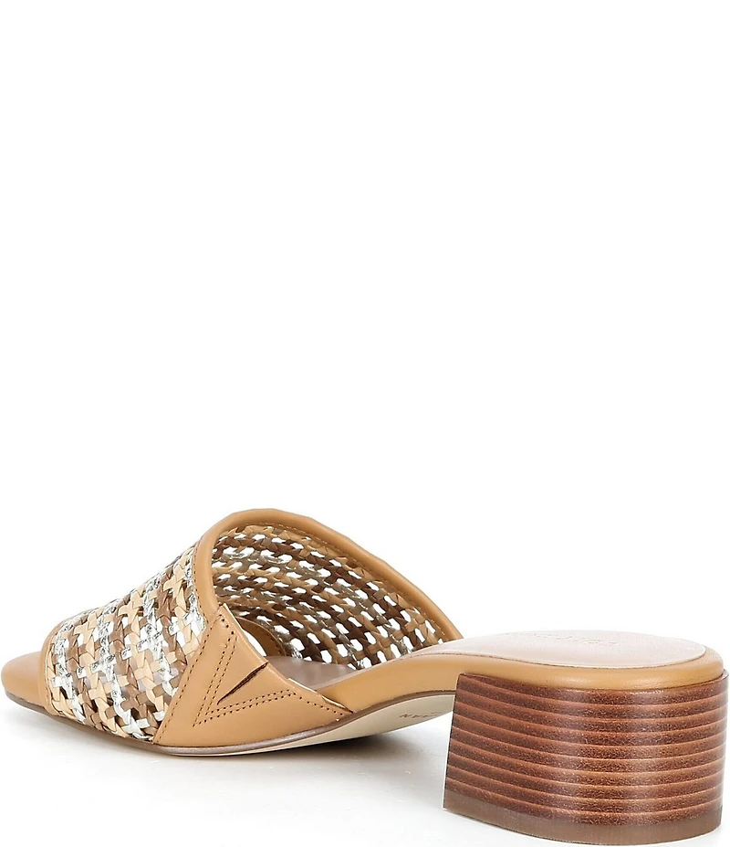 Cole Haan Calli Single Band Woven Leather Block Heel Sandals