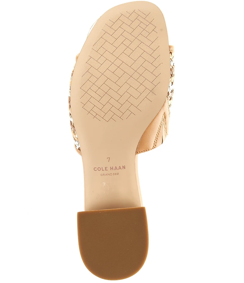 Cole Haan Calli Single Band Woven Leather Block Heel Sandals