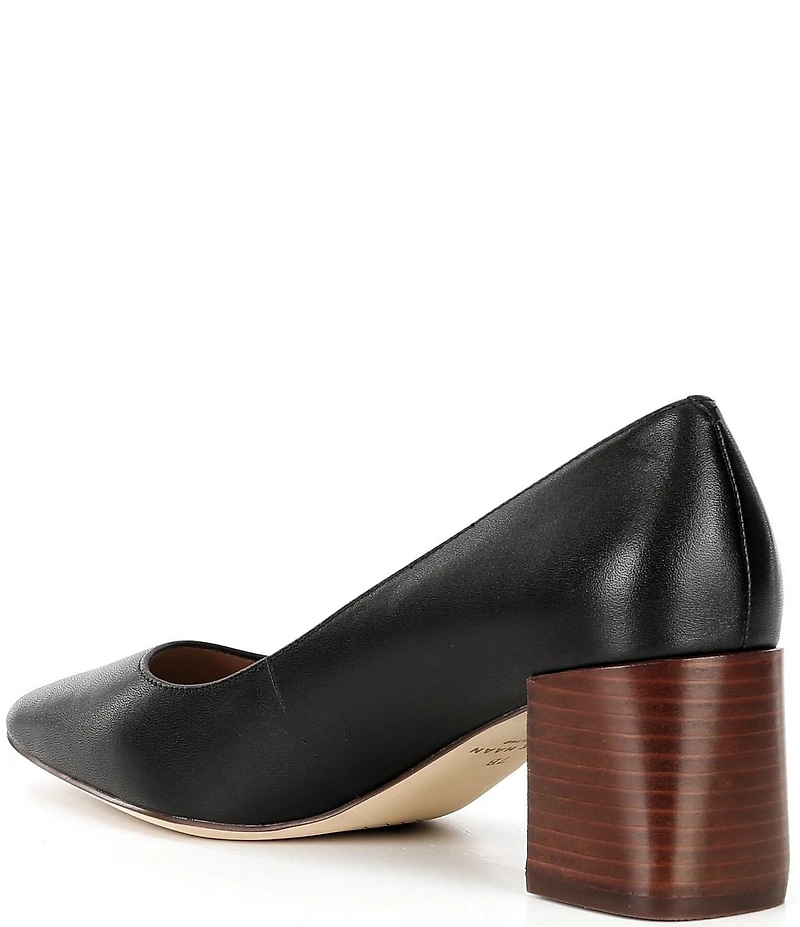 Cole Haan Cassandra Leather Stacked Block Heel Pumps