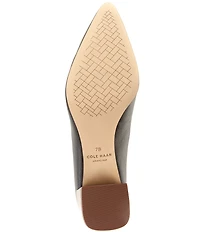 Cole Haan Cassandra Leather Stacked Block Heel Pumps