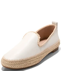 Cole Haan Cloud Feel Asbury Leather Raffia Slip On Loafers