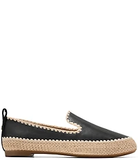 Cole Haan Cloud Feel Asbury Leather Raffia Slip On Loafers
