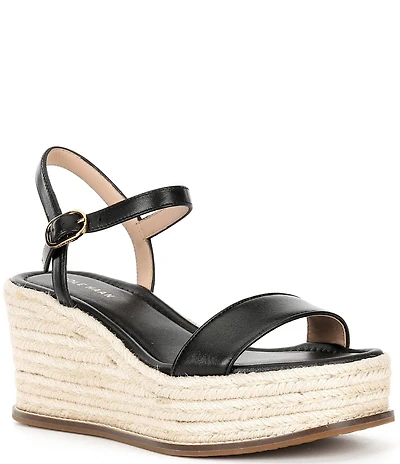 Cole Haan CLOUDFEEL Keeton Leather Platform Wedge Espadrille Sandals