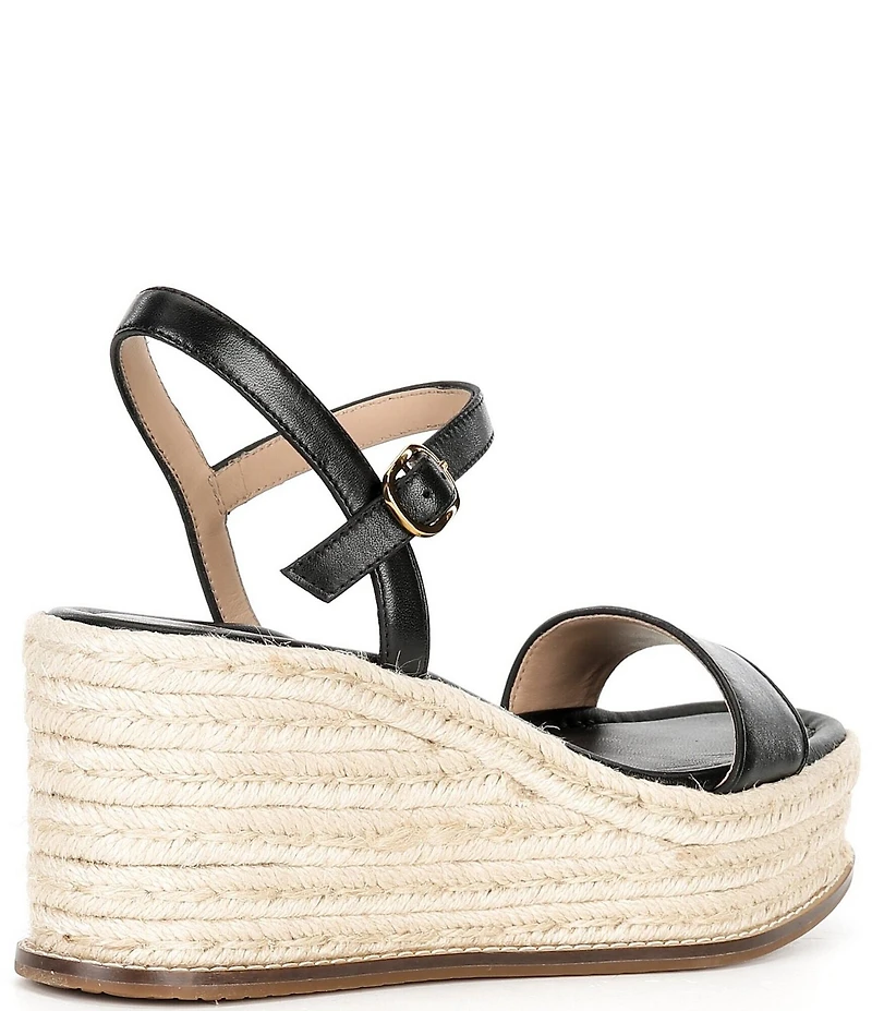 Cole Haan CLOUDFEEL Keeton Leather Platform Wedge Espadrille Sandals