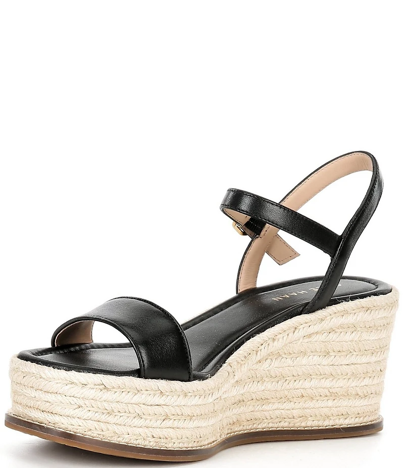 Cole Haan CLOUDFEEL Keeton Leather Platform Wedge Espadrille Sandals