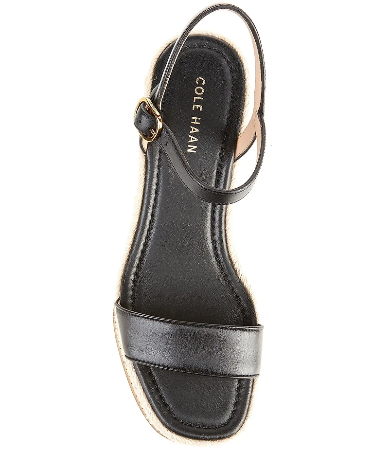 Cole Haan CLOUDFEEL Keeton Leather Platform Wedge Espadrille Sandals
