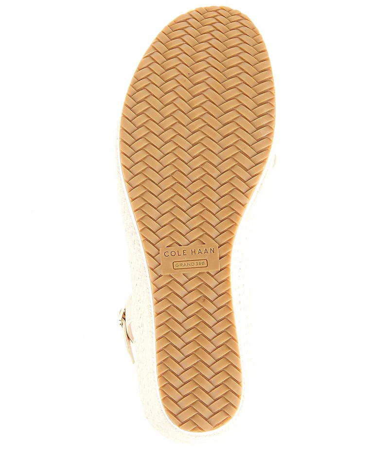 Cole Haan Cloudfeel Metallic Leather Platform Espadrille Wedges