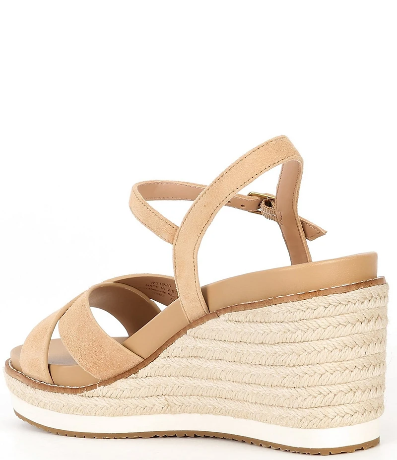 Cole Haan CLOUDFEEL Silvee Suede Platform Wedge Espadrille Sandals