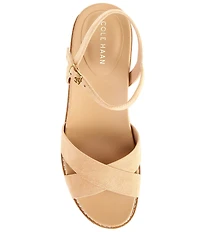 Cole Haan CLOUDFEEL Silvee Suede Platform Wedge Espadrille Sandals