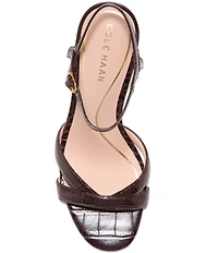 Cole Haan Constantina Croco Print Leather Dress Sandals