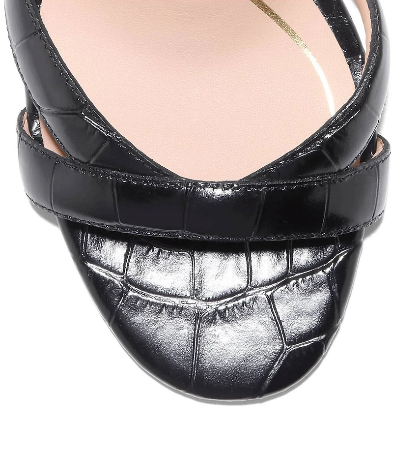 Cole Haan Constantina Crocodile Embossed Leather Dress Sandals