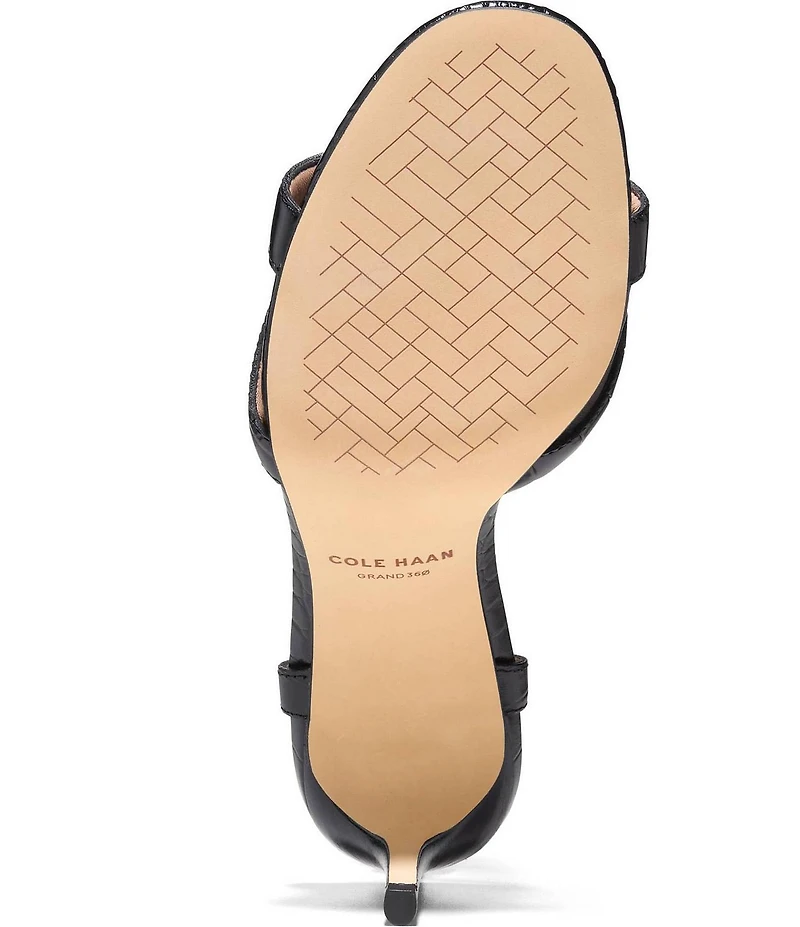 Cole Haan Constantina Crocodile Embossed Leather Dress Sandals