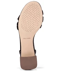 Cole Haan Dillon Leather Snake Print Strappy Block Heel Sandals