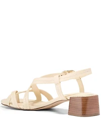 Cole Haan Dillon Leather Snake Print Strappy Block Heel Sandals