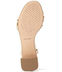 Cole Haan Dillon Leather Snake Print Strappy Block Heel Sandals