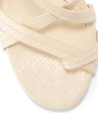 Cole Haan Dillon Leather Snake Print Strappy Block Heel Sandals