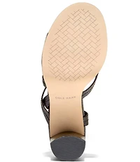 Cole Haan Dillon Snake Print Leather Strappy Block Heel Sandals