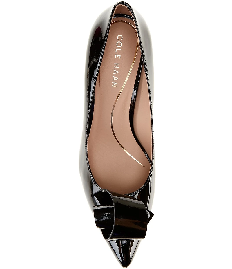 Cole Haan Florette Patent Leather Ornamented Pointed Toe Pumps