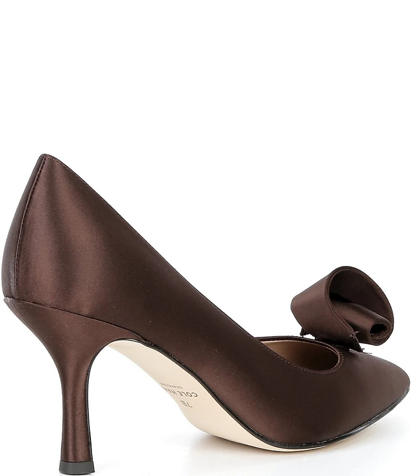 Cole Haan Florette Satin Ornamented Pointed Toe Pumps