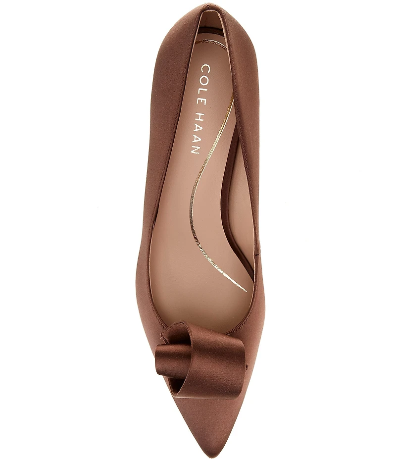 Cole Haan Florette Satin Ornamented Pointed Toe Pumps