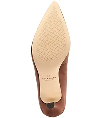 Cole Haan Florette Satin Ornamented Pointed Toe Pumps