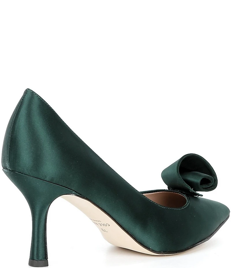 Cole Haan Florette Satin Ornamented Pointed Toe Pumps