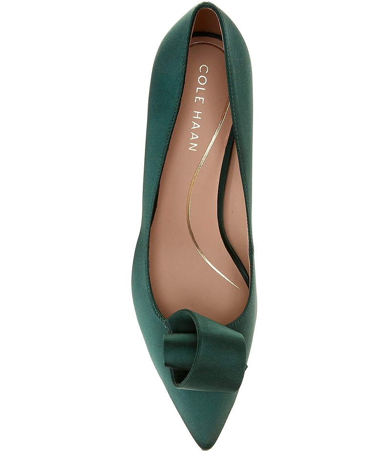 Cole Haan Florette Satin Ornamented Pointed Toe Pumps