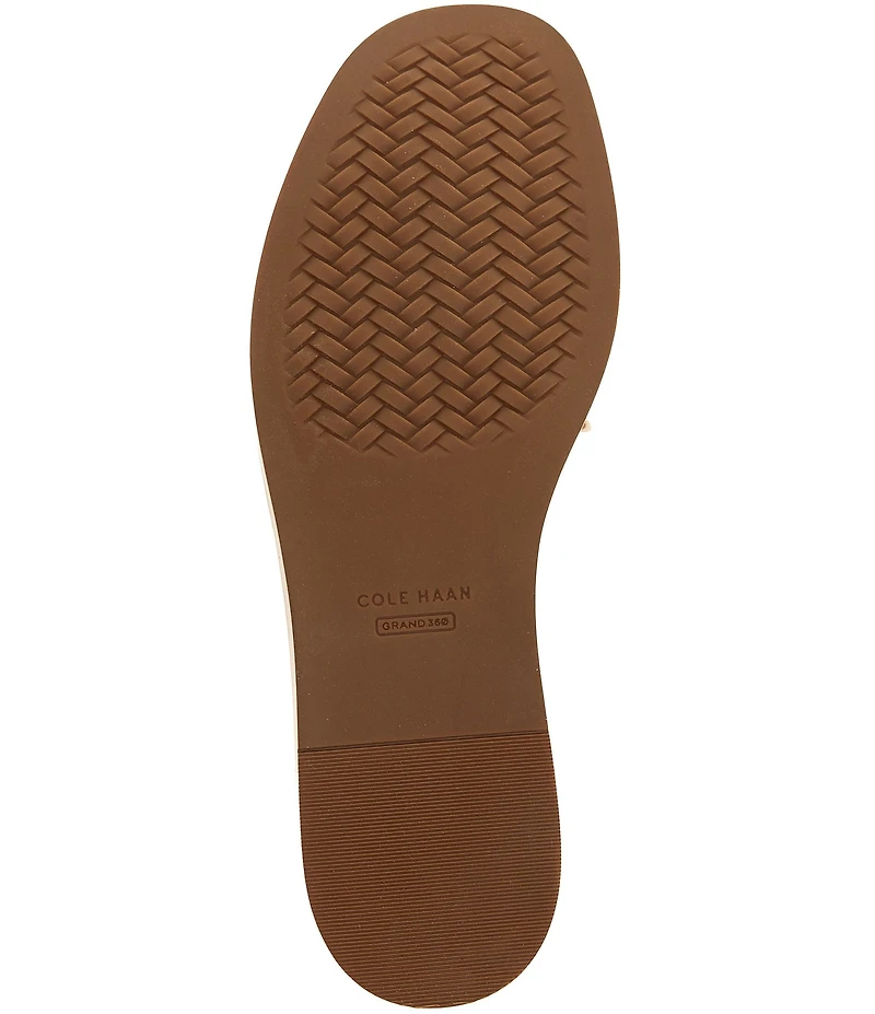 Cole Haan Go-To Ensley Metallic Woven Textured Leather Slide Sandals