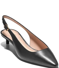 Cole Haan Go-To Jocelyn Leather Kitten Heel Slingback Pumps