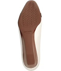 Cole Haan Go-To Malta Leather Peep Toe Bow Wedge Pumps