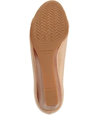 Cole Haan Go-To Malta Leather Peep Toe Bow Wedge Pumps