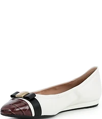Cole Haan Go-To Tova Croco Cap Toe Bow Ballet Flats