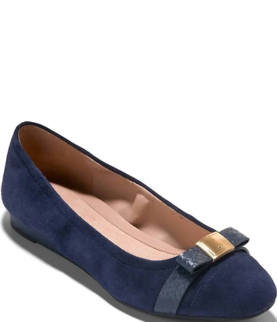 Cole Haan Go-to Tova Suede Bow Ballet Flats