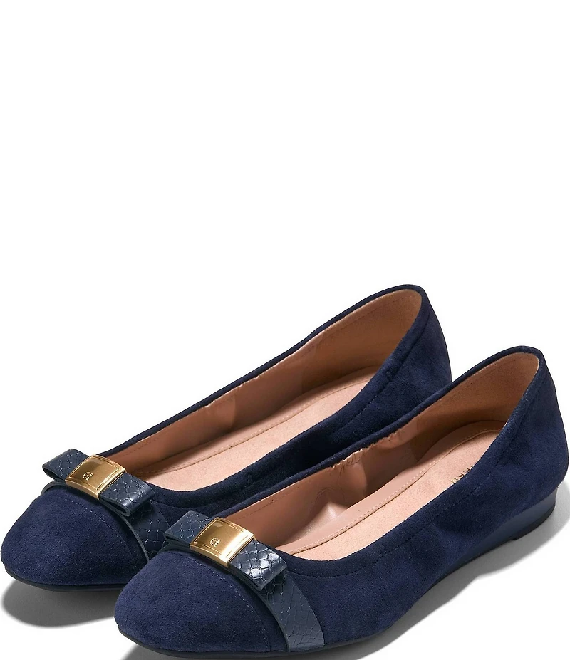 Cole Haan Go-to Tova Suede Bow Ballet Flats