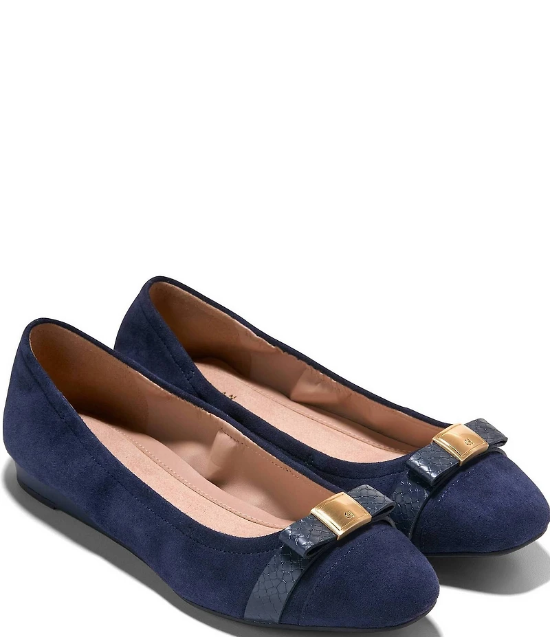 Cole Haan Go-to Tova Suede Bow Ballet Flats